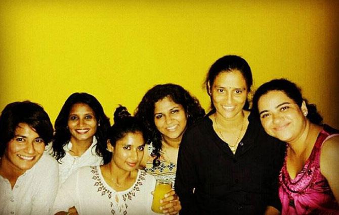 In picture: Mithali Raj enjoying a fun evening with her seniors.