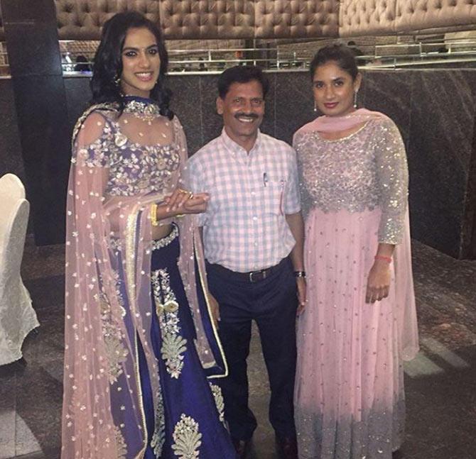 In picture: Mithali Raj with badminton star PV Sindhu at an event.