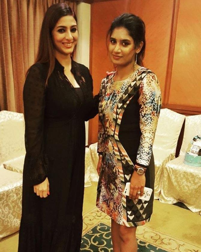 In picture: Mithali Raj with Bollywood actress Tabu at an event in Goa.