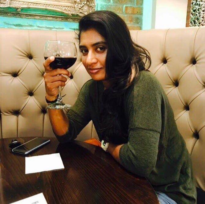 In picture: Mithali Raj in a throwback enjoying a glass of wine.