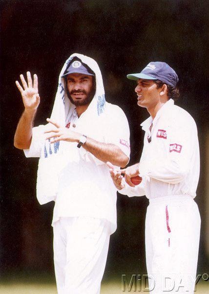 Mohammad Azharuddin and Navjot Singh Sidhu had a very friendly relationship during their playing days. In picture: Mohammad Azharuddin with Navjot Singh Sidhu during a training session