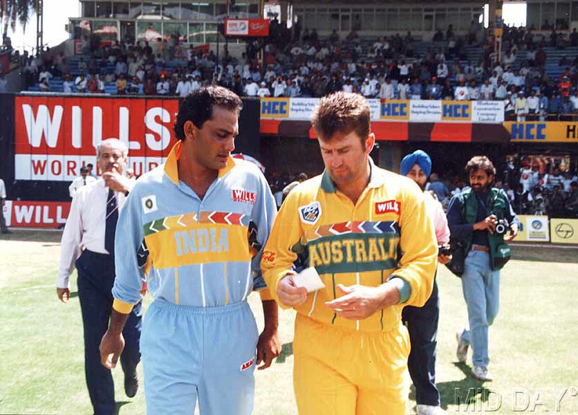 In picture: Mohammad Azharuddin with former Australian skipper Mark Taylor