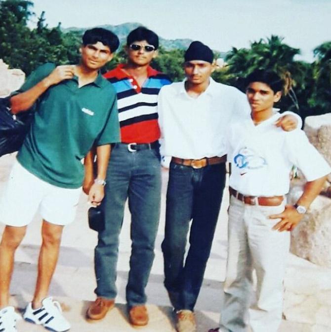 Throwback! Mohammad Kaif and Harbhajan Singh during their younger days.