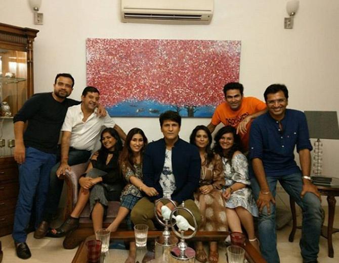 In picture: Mohammad Kaif and wife Pooja with friends during a house party.