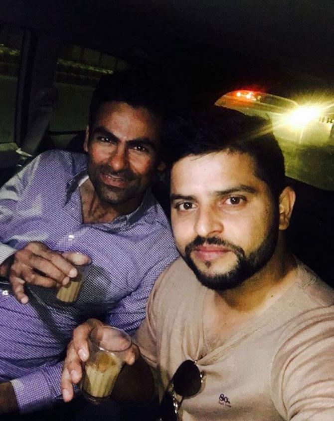 In picture: Mohammad Kaif and Suresh Raina enjoying an early morning cuppa 'chai' at a dhaba.