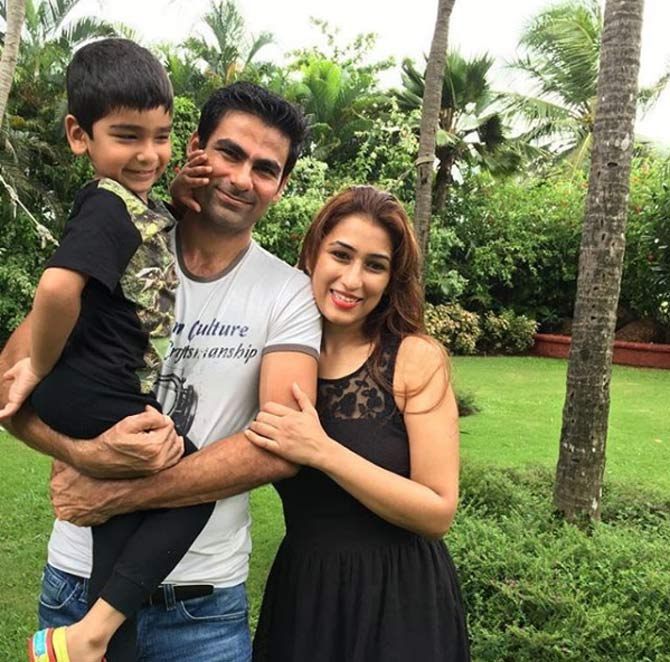 Mohammad Kaif shared this photo with wife Pooja and their son Kabir during one of their holidays.