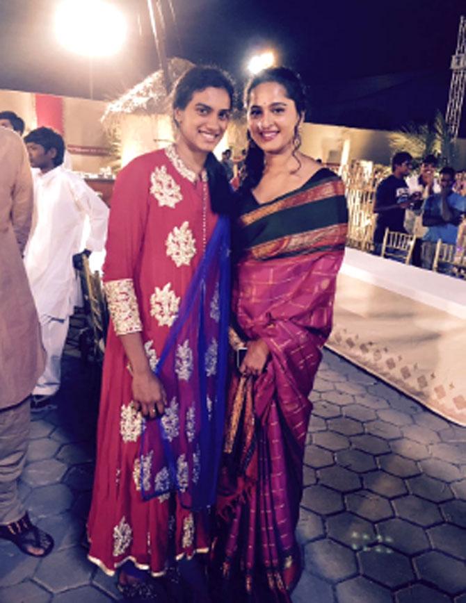 PV Sindhu with South actress Anushka Shetty