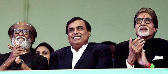 Rajinikanth, Mukesh Ambani and Amitabh Bachchan