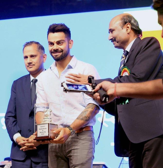 Indian team captain Virat Kohli at 49th All India Central Revenue Sports Meet 2016-17, Mumbai & Founderu00c3u00a2u00c2u0080u00c2u0099s Day, in Mumbai on Friday. 