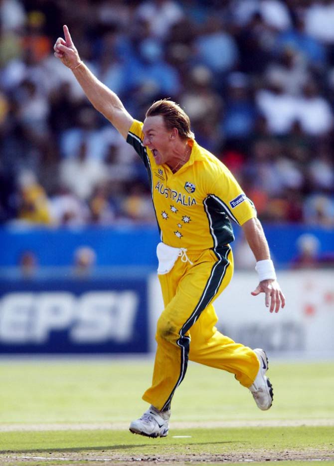 Andy Bichel - 7/20: Match - Australia vs England at Port Elizabeth on 2 March 2003. (Pic/ AFP)