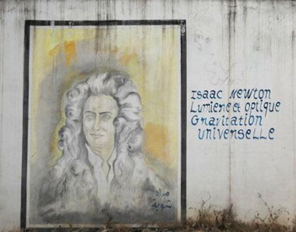 Isaac Newton: Widely regarded as one of the most renowned scientists and mathematicians in history, Newton was born in the year 1642. (Graffiti painting of Isaac Newton. Pic/ AFP)