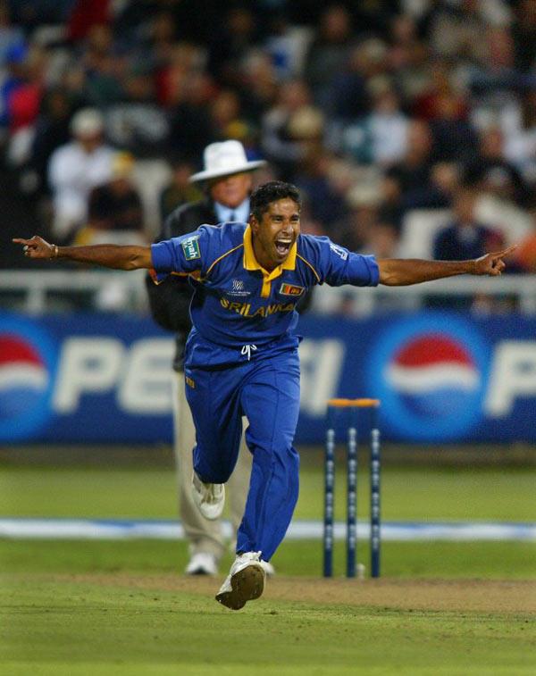Chaminda Vaas (Sri Lanka): The Lankan fast bowler's victims were Hannan Sarkar, Mohammad Ashraful and Ehsanul Haque in the match against Bangladesh during the 2003 World Cup at the Pietermaritzburg Oval in Pietermaritzburg on 14 February. (Pic/ AFP)