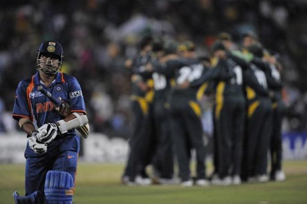 Sachin Tendulkar walks back to the pavillion after being dismissed on September 26, 2009