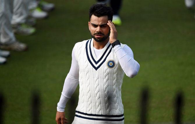 So much to think about! Virat Kohli in deep thought.