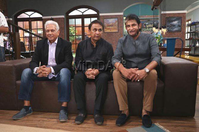 Mohinder Amarnath, Sunil Gavaskar and Sandeep Patil on sets (All Pics/ Yogen Shah)