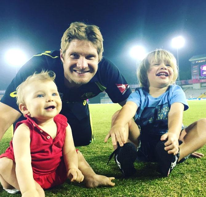 Shane Watson with Matilda Victoria and Will