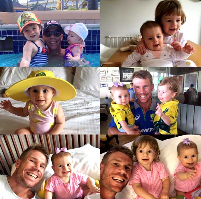 Here is 'Sports Dad of the year' David Warner with his two daughters.Pic courtesy: David Warner Instagram