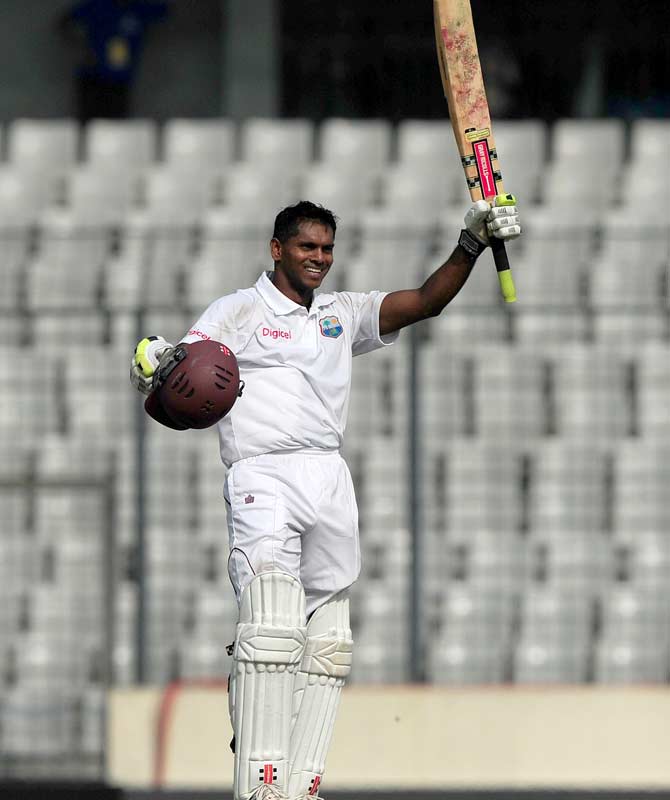 West Indian cricketer Shivnarine Chanderpaul smashed a century in 69 balls against Australia at Guyana in 2003