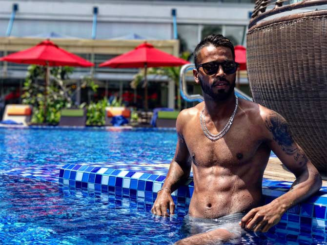 Hardik Pandya: Sun soaked #supertan #lankandiaries. Pandya currently has one of the finest athletic bodies in the team. (Pic Pandya's Instagram)