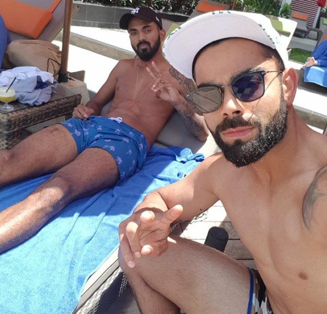 Virat Kohli with KL Rahul: Chilling by the pool. Good times (Pic /Kohli's Instagram account)