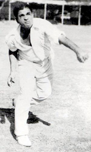 In picture: Vinoo Mankad creating magic with his brand of accurate left-arm spin