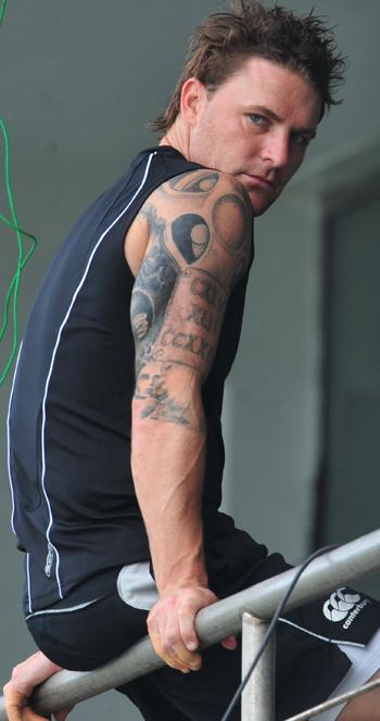 New Zealand cricketer Brendon McCullum watches from the balcony dressing room during the second day of the first Test match between Sri Lanka and New Zealand at The Galle International Cricket Stadium in Galle on August 19, 2009. Pics/ AFP