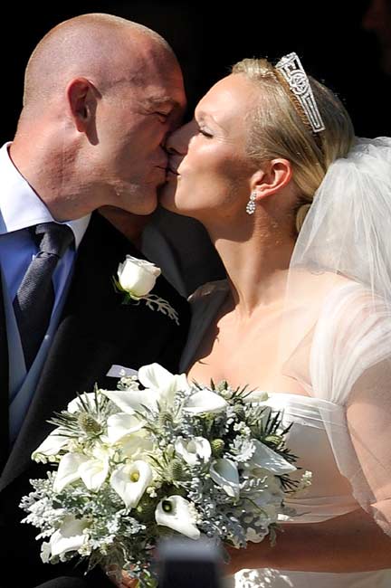 Zara Phillips and Mike Tindall: She's British royalty and an equestrian. She's is the eldest granddaughter of Queen Elizabeth II of the United Kingdom. He's a former England rugby union player. They were married on July 30, 2011. (Pic/Getty Images)