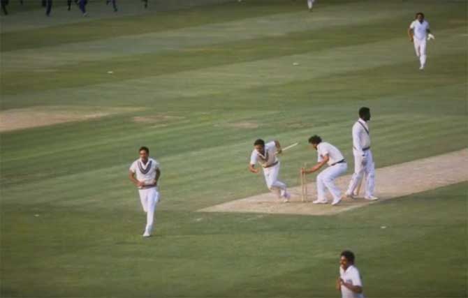 The Indian team runs to avoid the onrushing crowd after winning the 1983 World Cup in dramatic fashion
