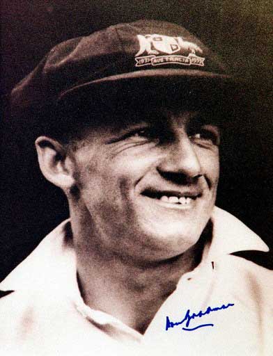 Undated file photo of signed print of cricket player Sir Donald Bradman. Pic/AFP