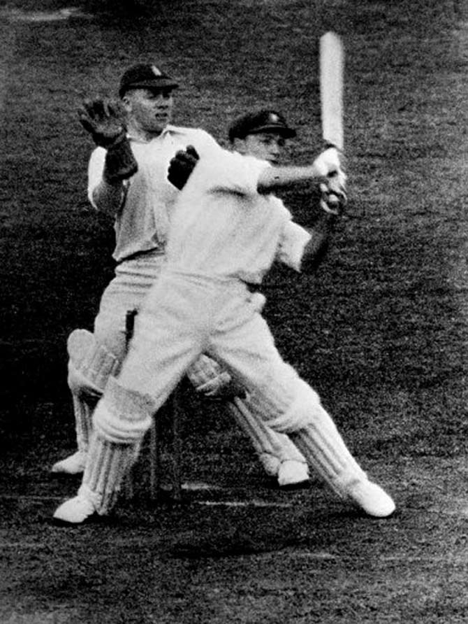 Donald Bradman in action in Leeds on July 25, 1938. Bradman, acknowledged as the world's greatest ever cricketer, died on February 25, 2001, in Adelaide at the age of 92. Pic/AFP