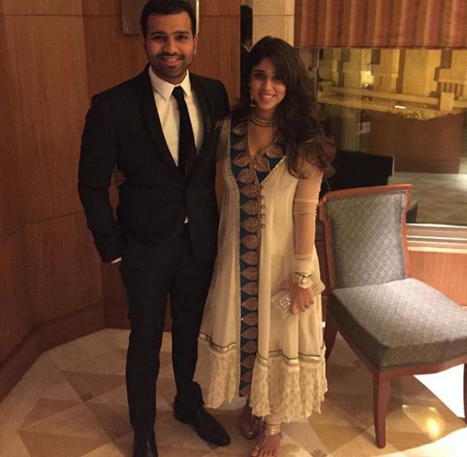 Rohit Sharma and Ritika Sajdeh were married on December 12, 2015 at Taj Lands Hotel.