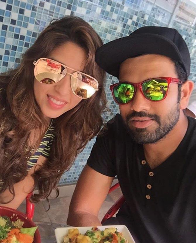 In picture: Ritika Sajdeh and Rohit Sharma during one of their trips