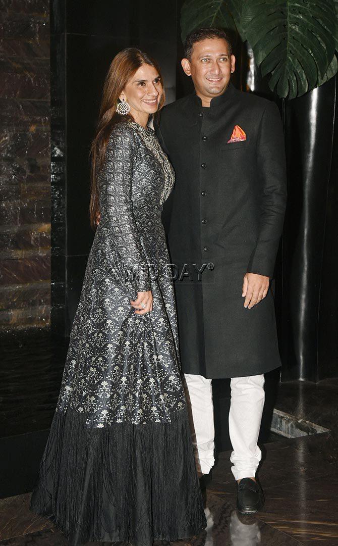Ajit Agarkar with wife Fatima Ghadially at Zaheer Khan and Sagarika Ghatge`s party Ajit Agarkar with wife Fatima Ghadially at Zaheer Khan and Sagarika Ghatge`s party