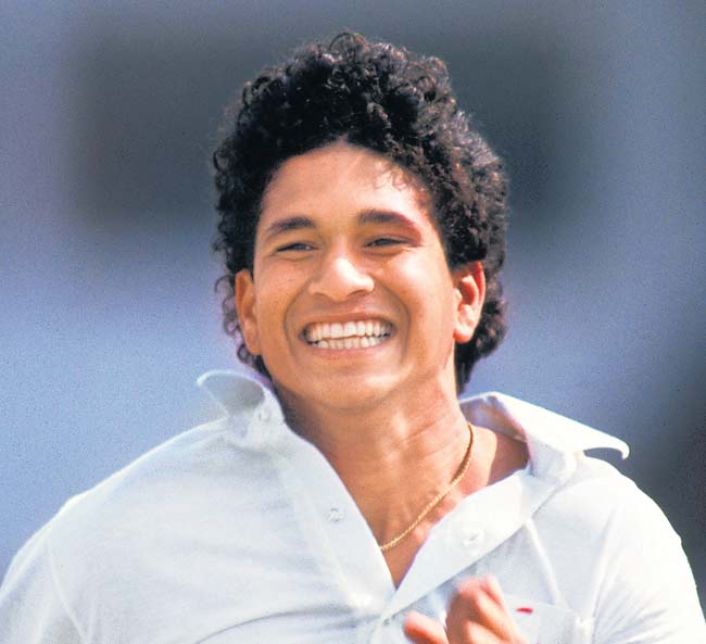 July 26, 1990: Sachin Tendulkar of India in action during the First Test match against England played at Lords, in London. Mandatory Credit: Ben Radford /Allsport