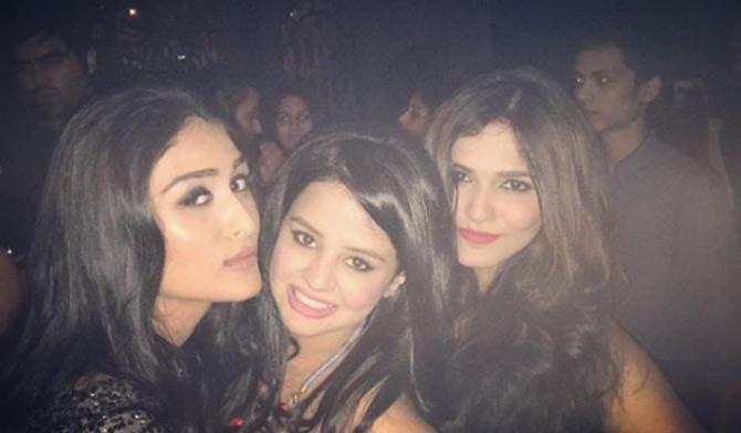 In picture: Sakshi Dhoni at a party with Poorna Patel (L) and a friend.