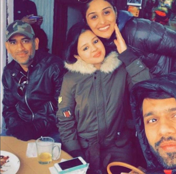 Sakshi Dhoni shared this picture on Poorna Patel's birthday: My favourite person in the whole wide world #happybday! @poornapatel #strong #cheerful #heartofgold thanks for being my true sister! Love you loads!