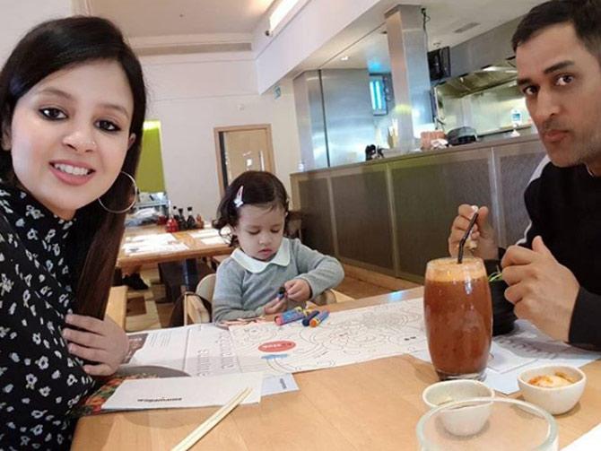 In picture: Sakshi with MS Dhoni and Ziva enjoying some family time during a holiday.