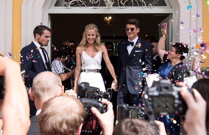 The striker had announced before Euro 2016 that he wanted to marry in a civil ceremony in the summer. 