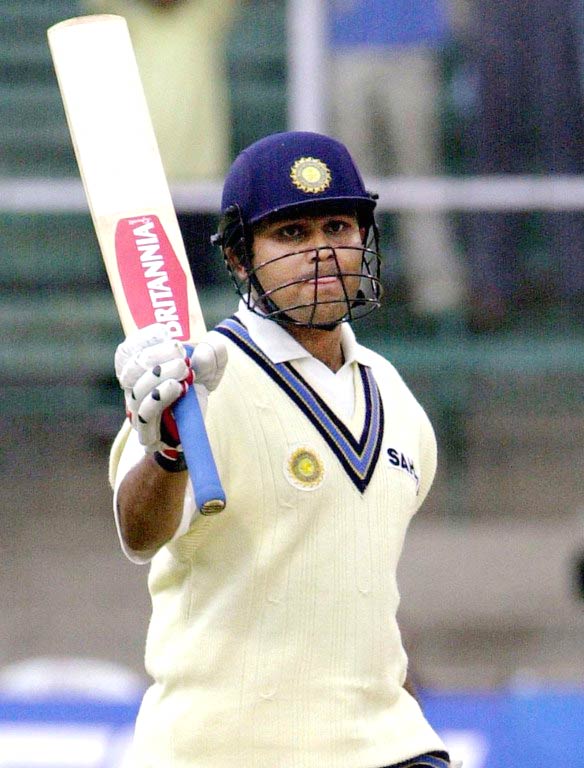 Virender Sehwag stormed onto the Test scene with a blazing century on debut in South Africa in 2001