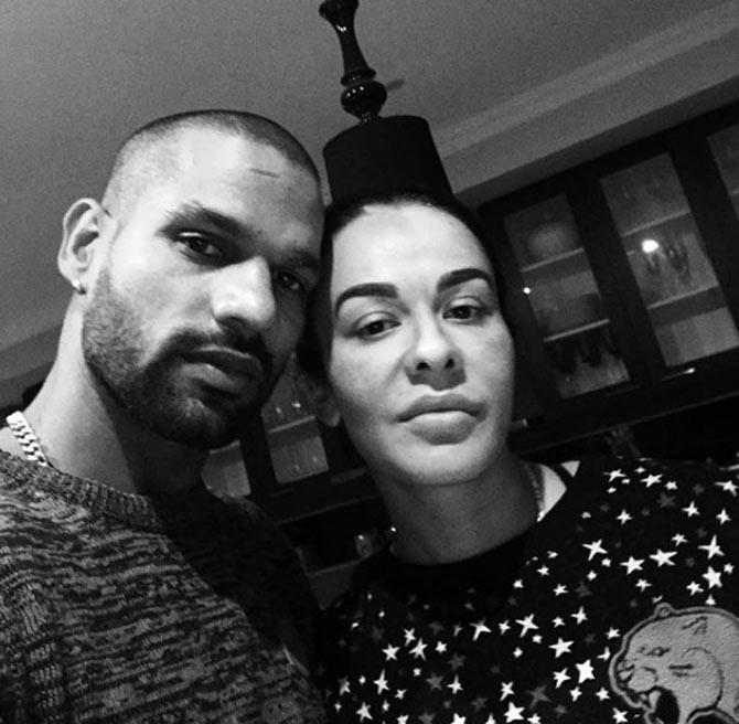 Shikhar Dhawan posted this picture captioned, 'Glad to be here with my wife. Will be her strength at this moment of time. hope surgery is going to go well in the coming few days'