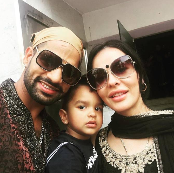 In picture: Shikhar Dhawan and Aesha with their son Zoravar in a cute selfie.