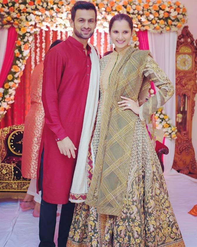 In picture: Shoaib Malik and Sania Mirza at their ethnic best for an occasion.