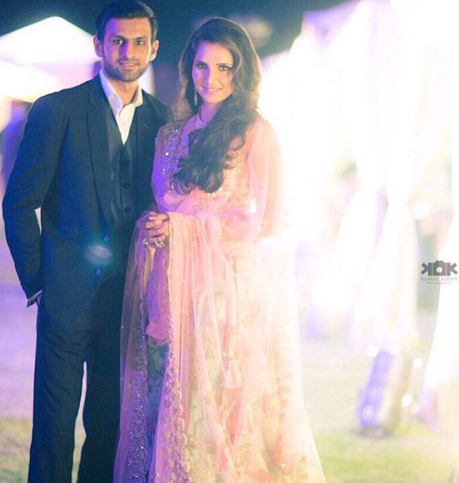 Shoaib Malik shared this photo with Sania on their first wedding anniversary and wrote: With @mirzasaniar last night celebrating #JustTurnedOne in Hyderabad