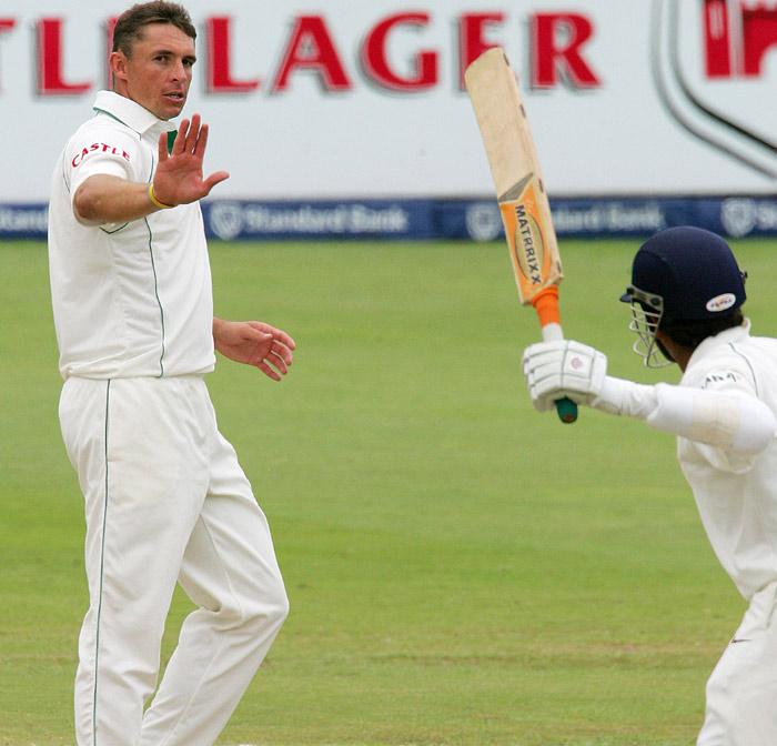 Sreesanth's famous impromptu dance after he had hit South African pacer Andre Nel for a six during the first Test in Johannesburg in December 2006. Pic/ AFP