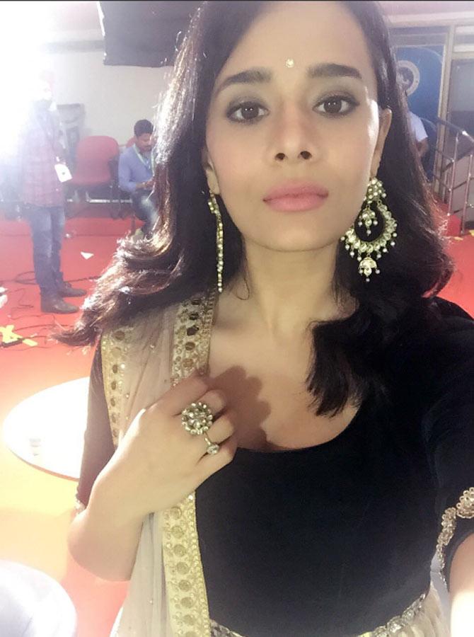 In picture: Mayanti Langer looks on point in this traditional wear as she clicks a candid selfie