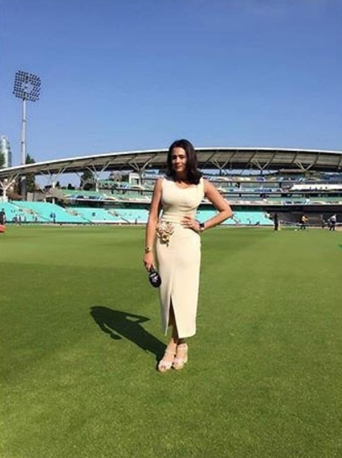 In picture: Mayanti Langer in a one-piece dress during a Champions Trophy match in 2017