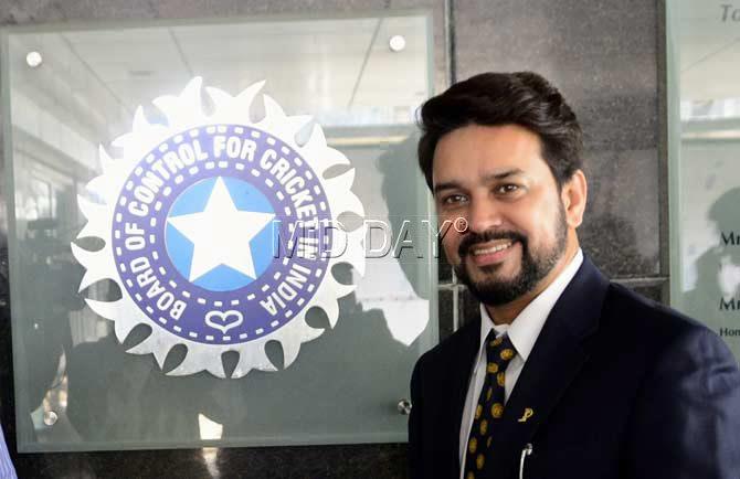The 41-year-old Thakur was elected unanimously at a special general meeting Sunday to replace Shashank Manohar, who quit the position this month to become chairman of the International Cricket Council. All Pics/Bipin Kokate