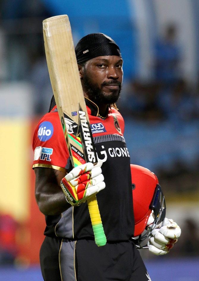 Chris Gayle became the first man ever to score 10,000 runs in T20s during Royal Challengers Bangalore vs Gujarat Lions at IPL 2017.