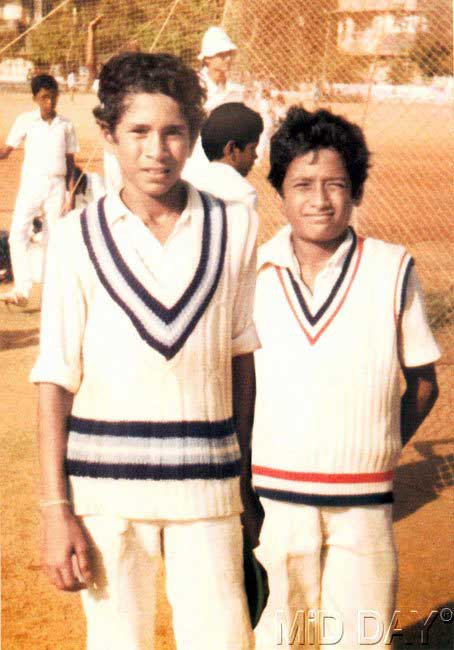Sachin Tendulkar (left) and his childhood mate Atul Ranade