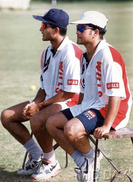 Sachin Tendulkar with Sourav Ganguly during a training session. The Tendulkar-Ganguly opening duo is one of the finest in the history of the game